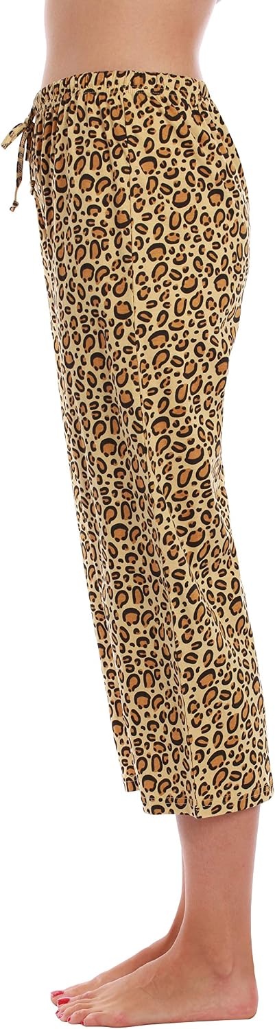 image:imageJust Love 100 Cotton Women Pajama Capri Pants SleepwearBeige Cheetah