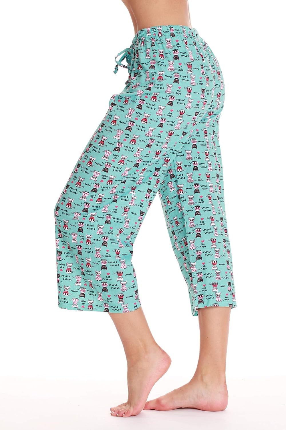 image:imageJust Love 100 Cotton Women Pajama Capri Pants SleepwearBlue Cat Naps