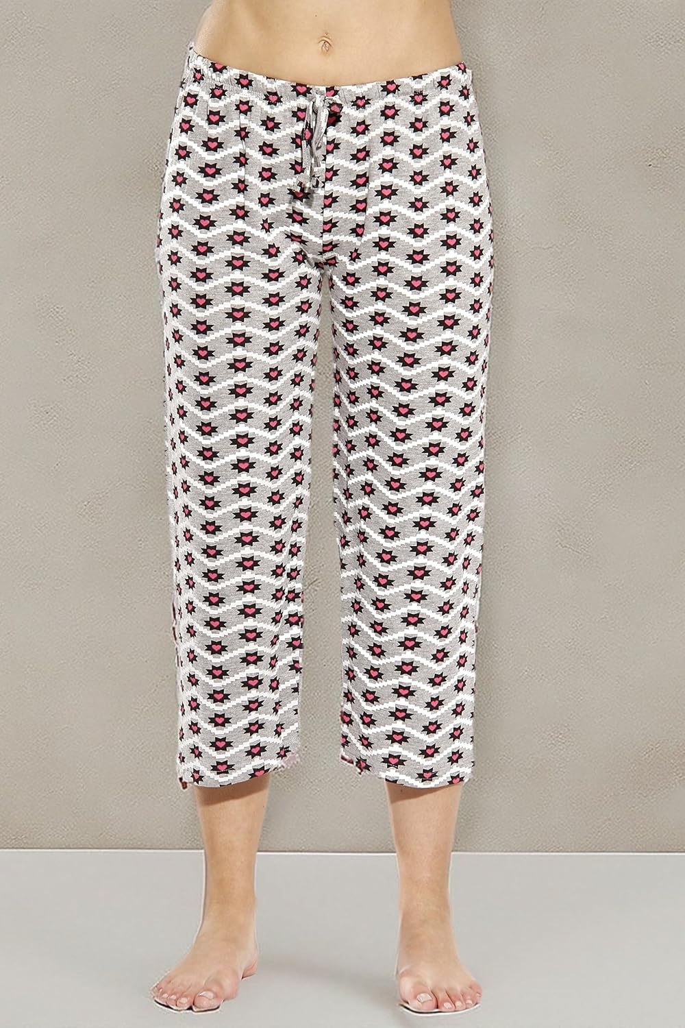 image:imageJust Love 100 Cotton Women Pajama Capri Pants SleepwearHearts Chevron