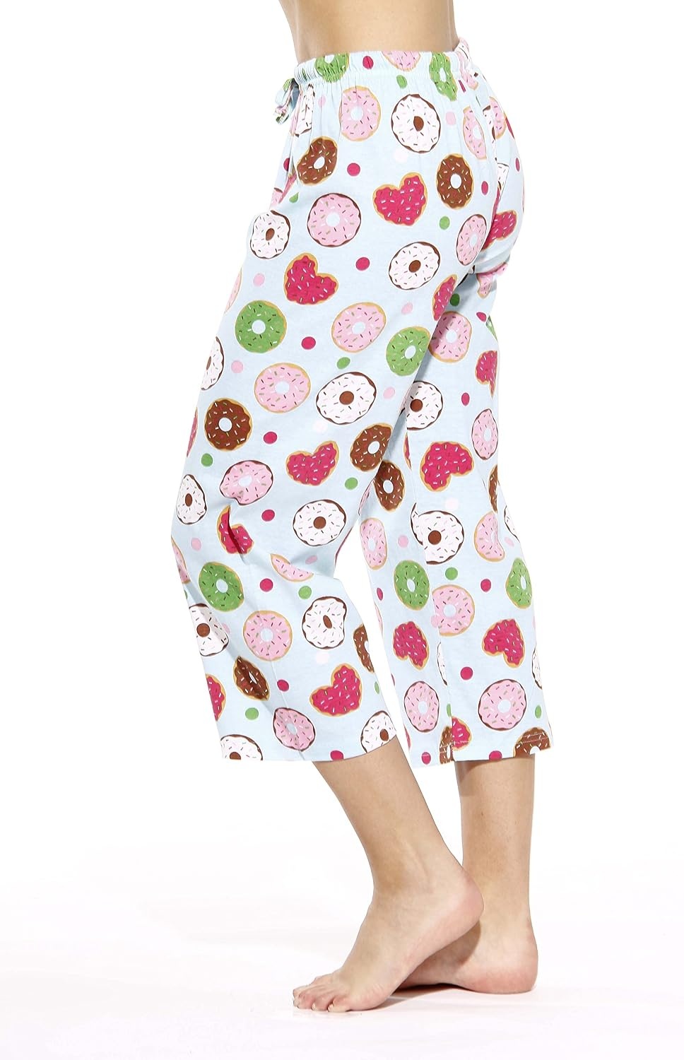 image:imageJust Love 100 Cotton Women Pajama Capri Pants SleepwearLuv Donuts Blue