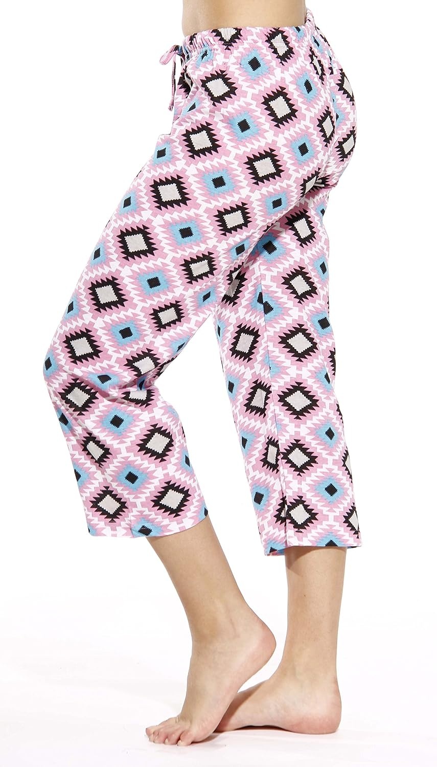 image:imageJust Love 100 Cotton Women Pajama Capri Pants SleepwearNavajo Diamond Pink