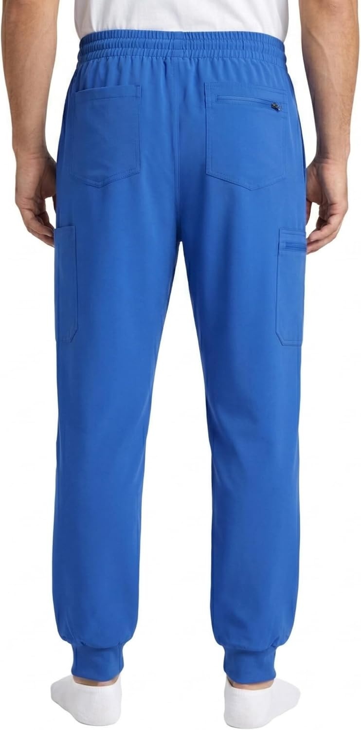image:imageJust Love Mens Jogger Scrub Pants 6Pocket 4Way Stretch Slim Fit Medical Uniform Bottoms with DrawstringRoyal Stretch Fabric