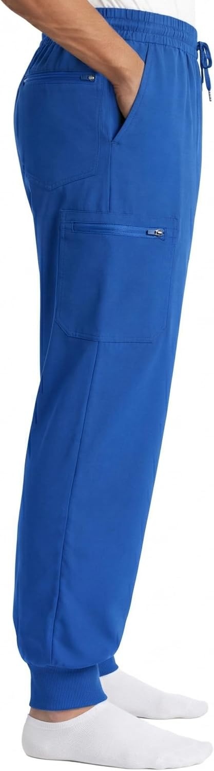 image:imageJust Love Mens Jogger Scrub Pants 6Pocket 4Way Stretch Slim Fit Medical Uniform Bottoms with DrawstringRoyal Stretch Fabric