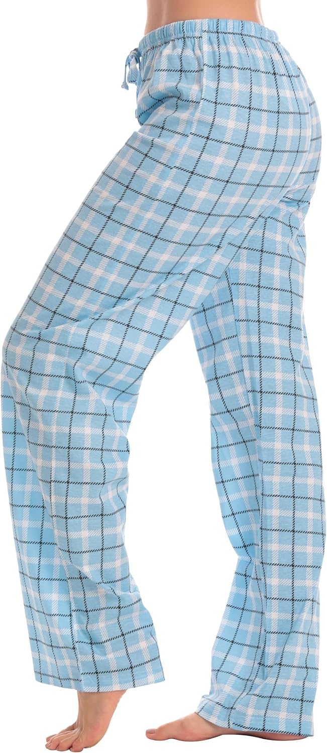image:imageJust Love Womens Buffalo Plaid Pajama Pants 100 Cotton Jersey Knit Sleep and Lounge PJ BottomsPlaid Blue