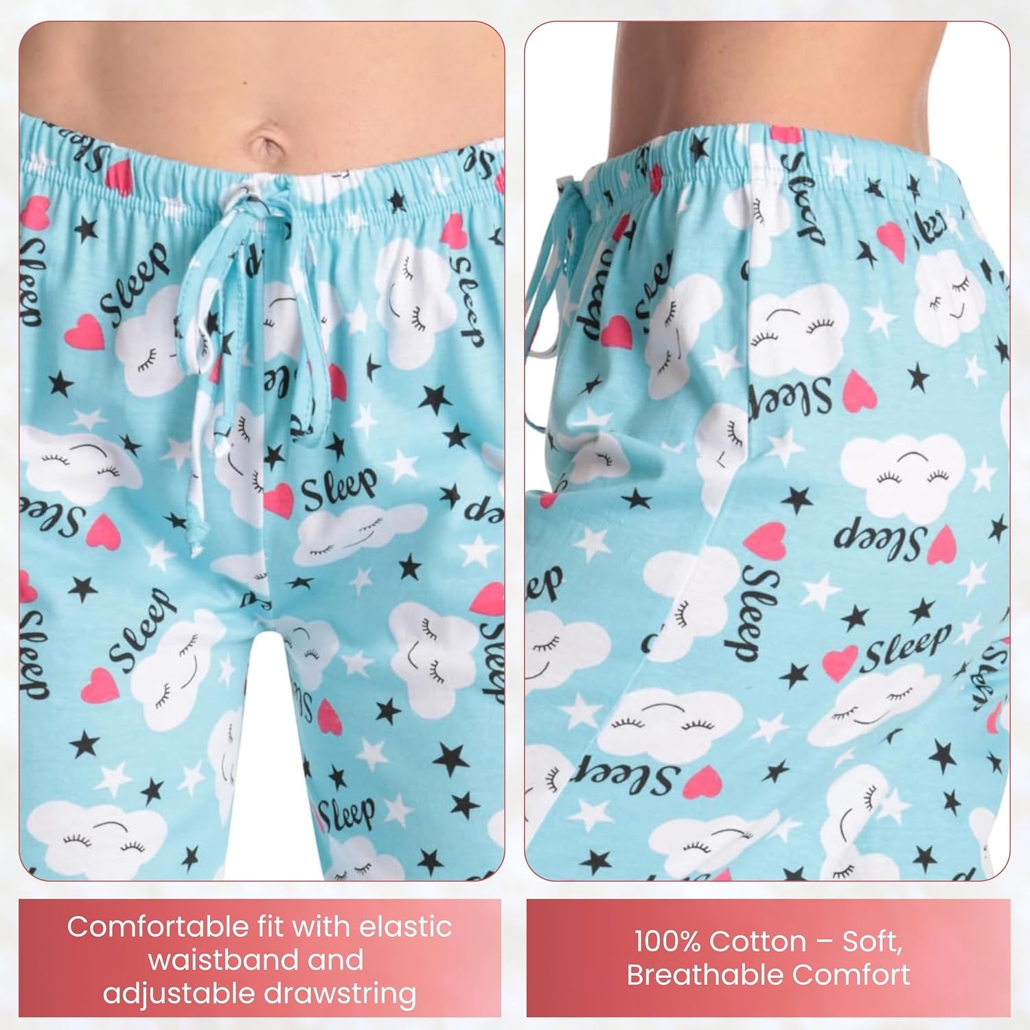 image:imageJust Love Womens Buffalo Plaid Pajama Pants 100 Cotton Jersey Knit Sleep and Lounge PJ BottomsPlaid Grey