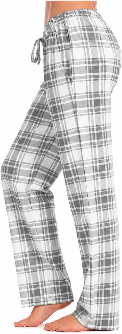 image:imageJust Love Womens Buffalo Plaid Pajama Pants 100 Cotton Jersey Knit Sleep and Lounge PJ BottomsPlaid Grey