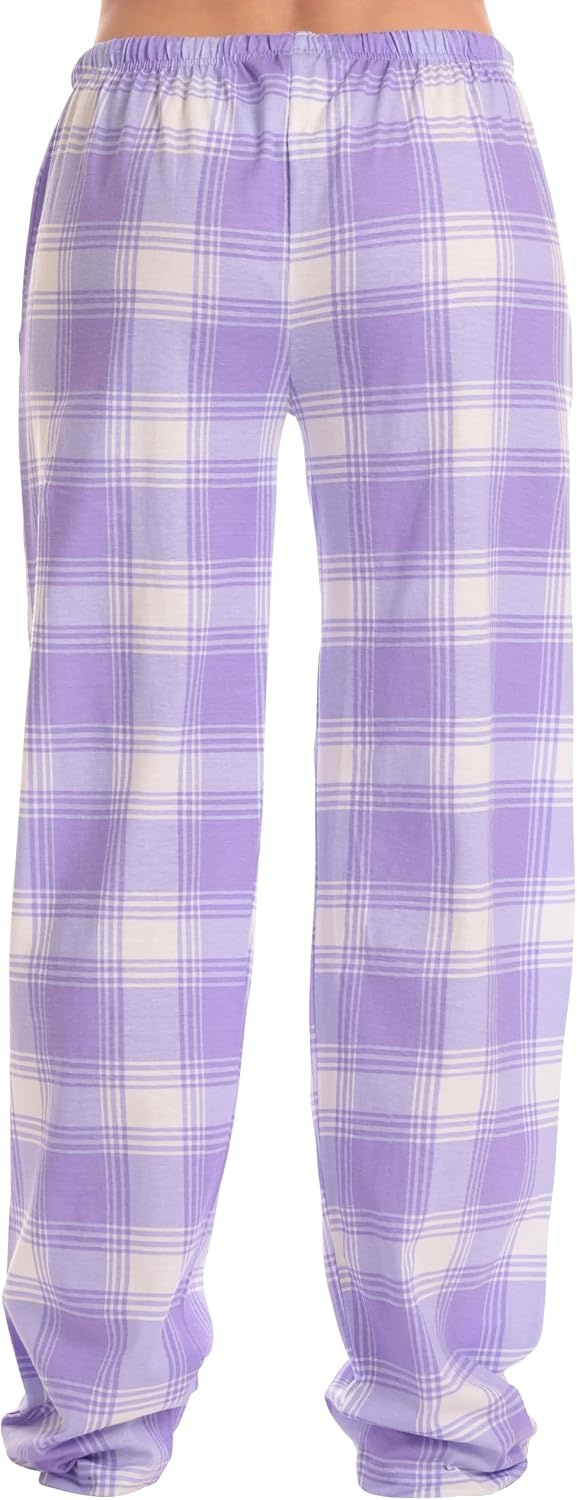image:imageJust Love Womens Buffalo Plaid Pajama Pants 100 Cotton Jersey Knit Sleep and Lounge PJ BottomsPlaid Lilac