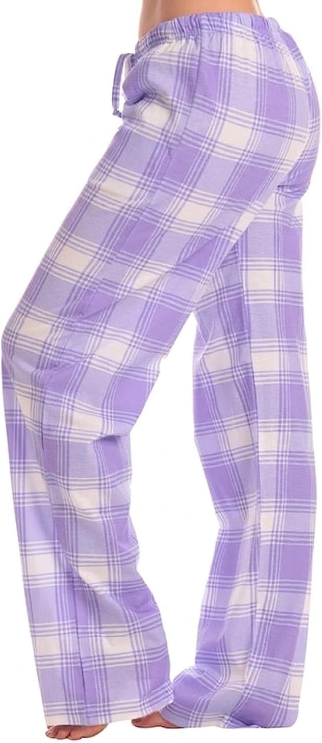image:imageJust Love Womens Buffalo Plaid Pajama Pants 100 Cotton Jersey Knit Sleep and Lounge PJ BottomsPlaid Lilac