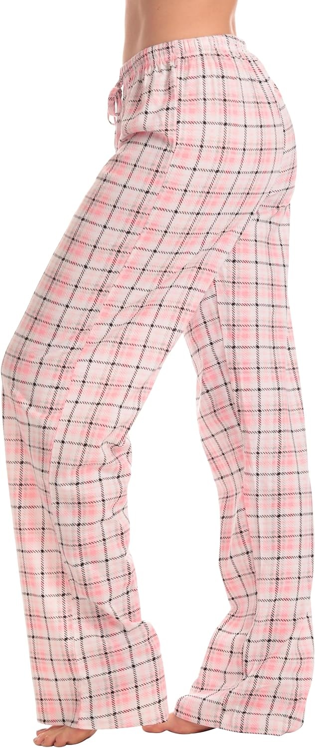 image:imageJust Love Womens Buffalo Plaid Pajama Pants 100 Cotton Jersey Knit Sleep and Lounge PJ BottomsPlaid Pink Black White