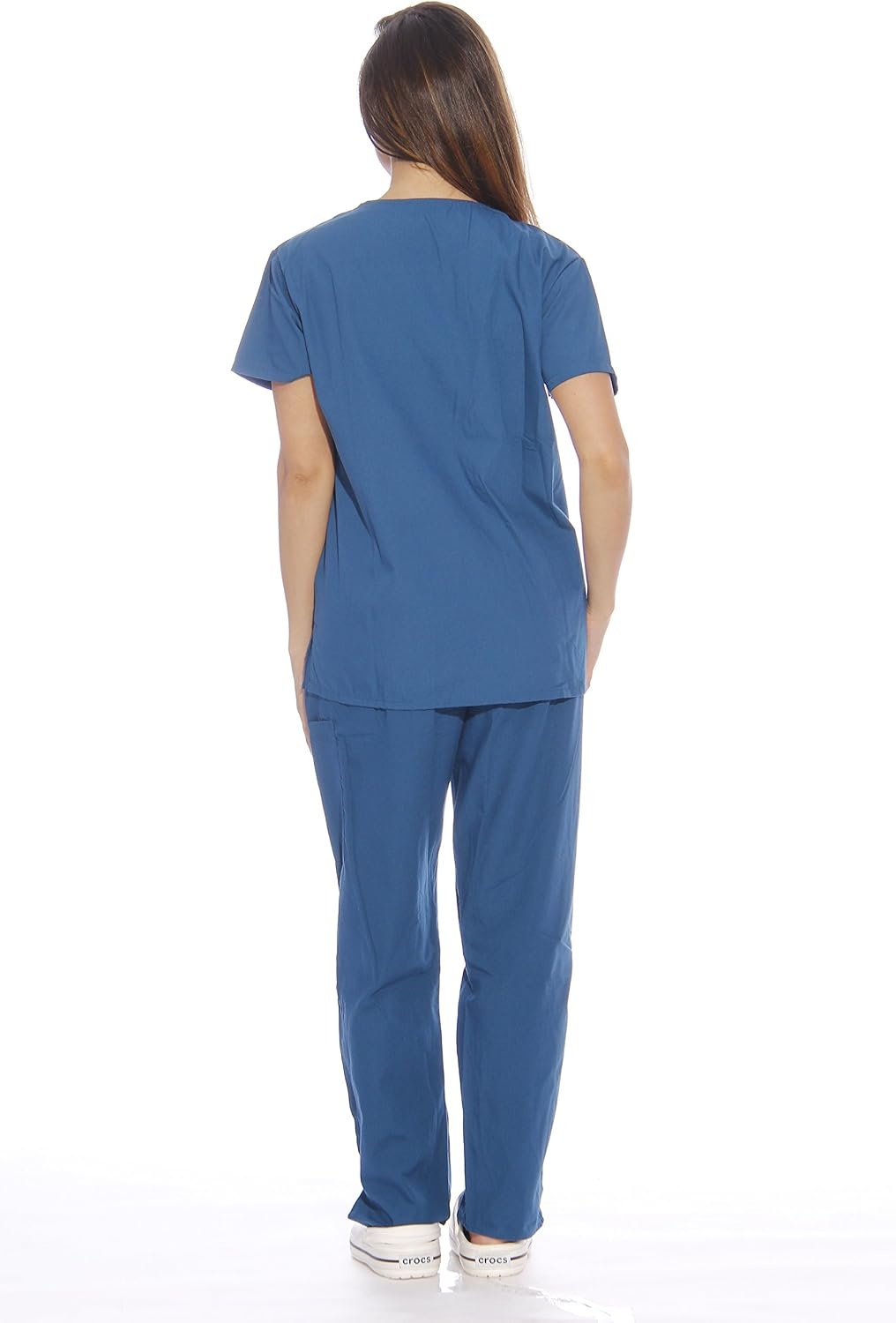image:imageJust Love Womens Medical Scrubs Set 6Pocket VNeck Top amp Cargo Pants Cotton Blend Nursing UniformCarribean Blue