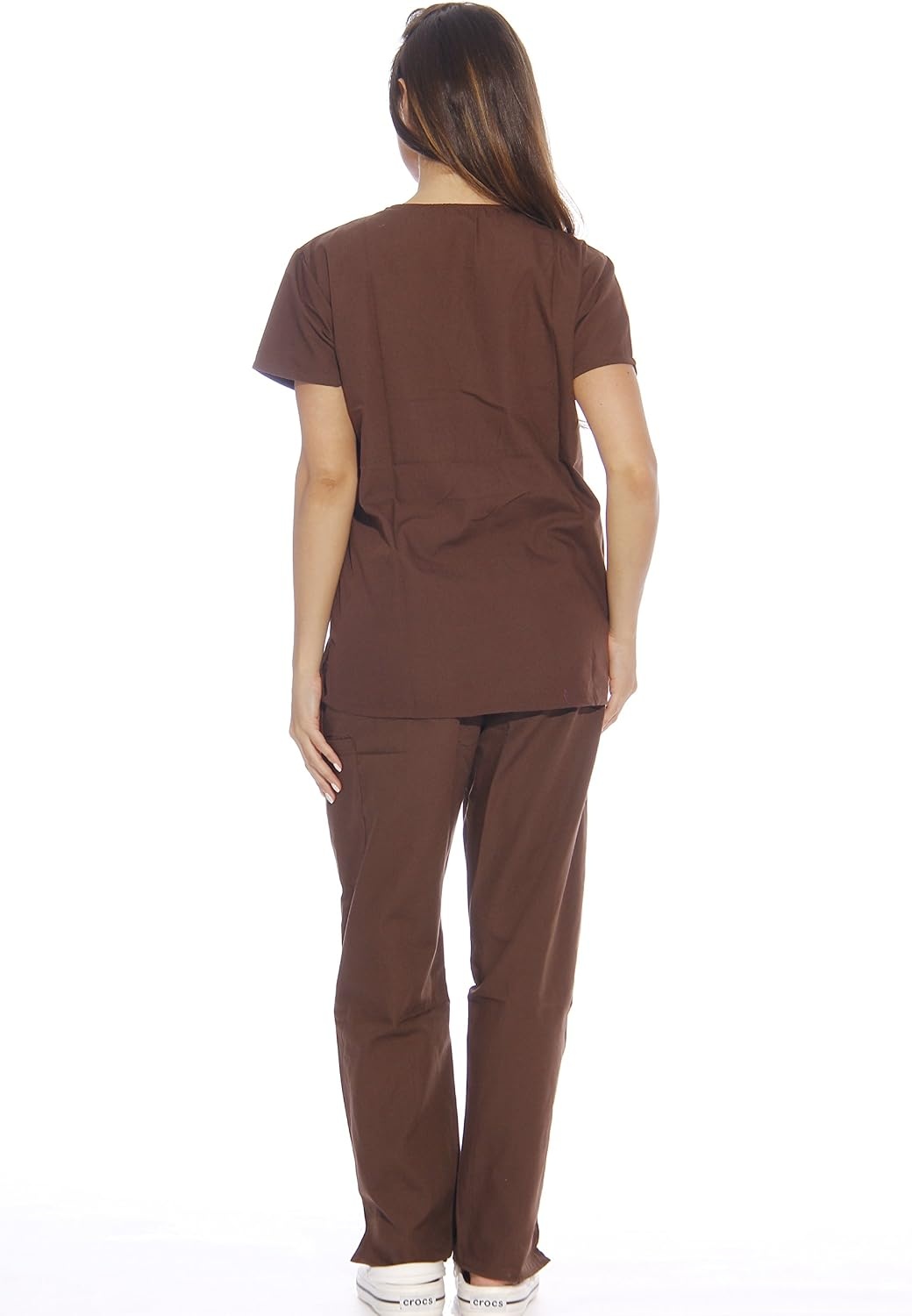 image:imageJust Love Womens Medical Scrubs Set 6Pocket VNeck Top amp Cargo Pants Cotton Blend Nursing UniformChocolate