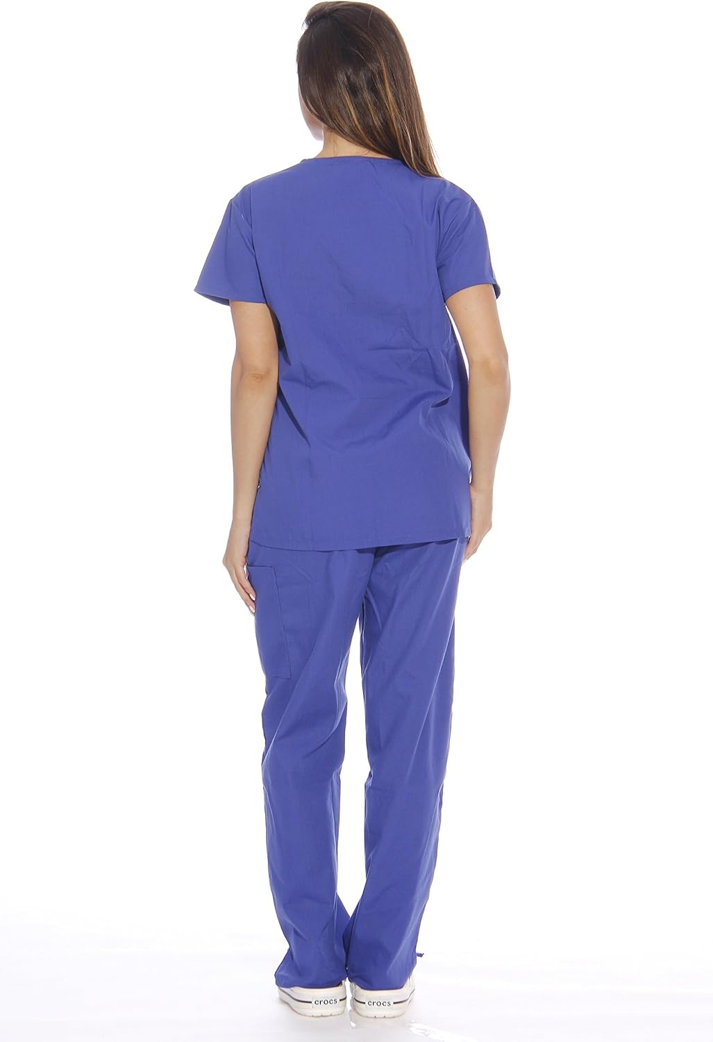 image:imageJust Love Womens Medical Scrubs Set 6Pocket VNeck Top amp Cargo Pants Cotton Blend Nursing UniformGalaxy Blue