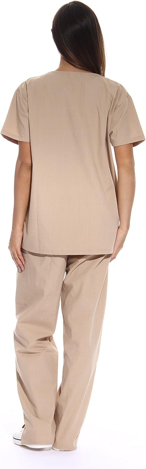 image:imageJust Love Womens Medical Scrubs Set 6Pocket VNeck Top amp Cargo Pants Cotton Blend Nursing UniformKhaki