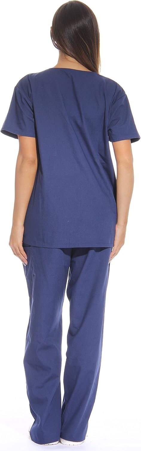 image:imageJust Love Womens Medical Scrubs Set 6Pocket VNeck Top amp Cargo Pants Cotton Blend Nursing UniformNavy
