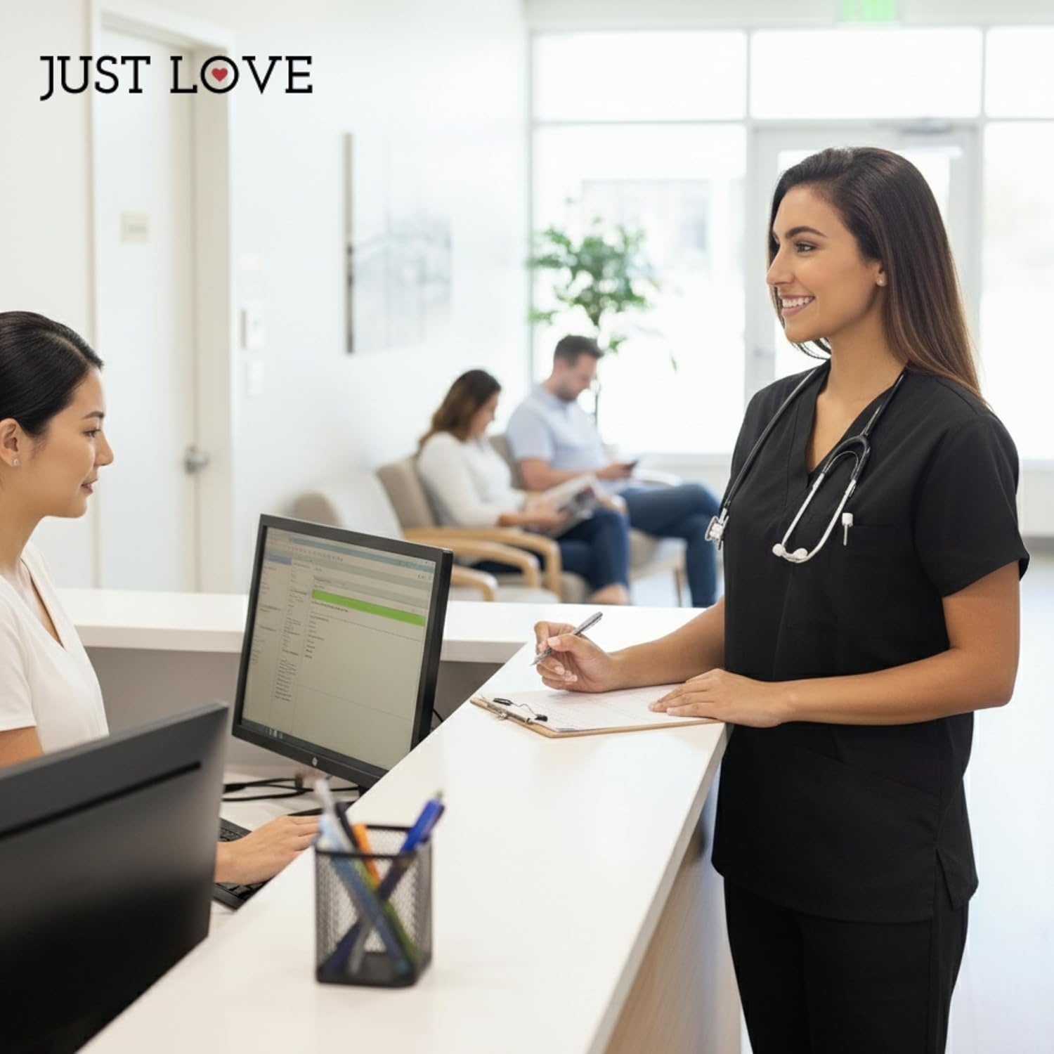 image:imageJust Love Womens Medical Scrubs Set 6Pocket VNeck Top amp Cargo Pants Cotton Blend Nursing UniformOrange