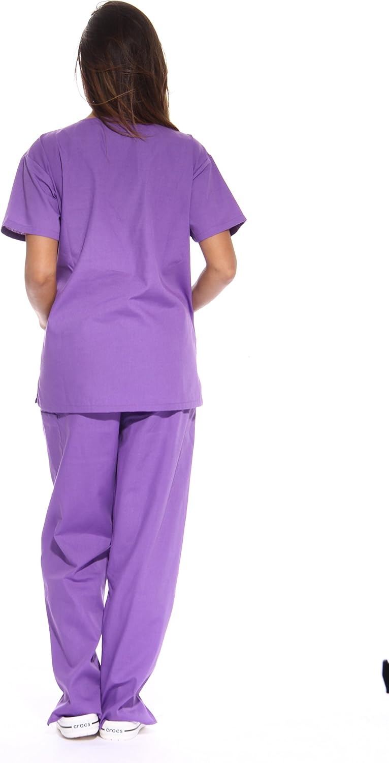 image:imageJust Love Womens Medical Scrubs Set 6Pocket VNeck Top amp Cargo Pants Cotton Blend Nursing UniformPurple