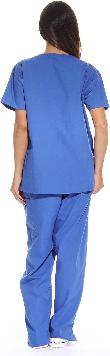 image:imageJust Love Womens Medical Scrubs Set 6Pocket VNeck Top amp Cargo Pants Cotton Blend Nursing UniformRoyal