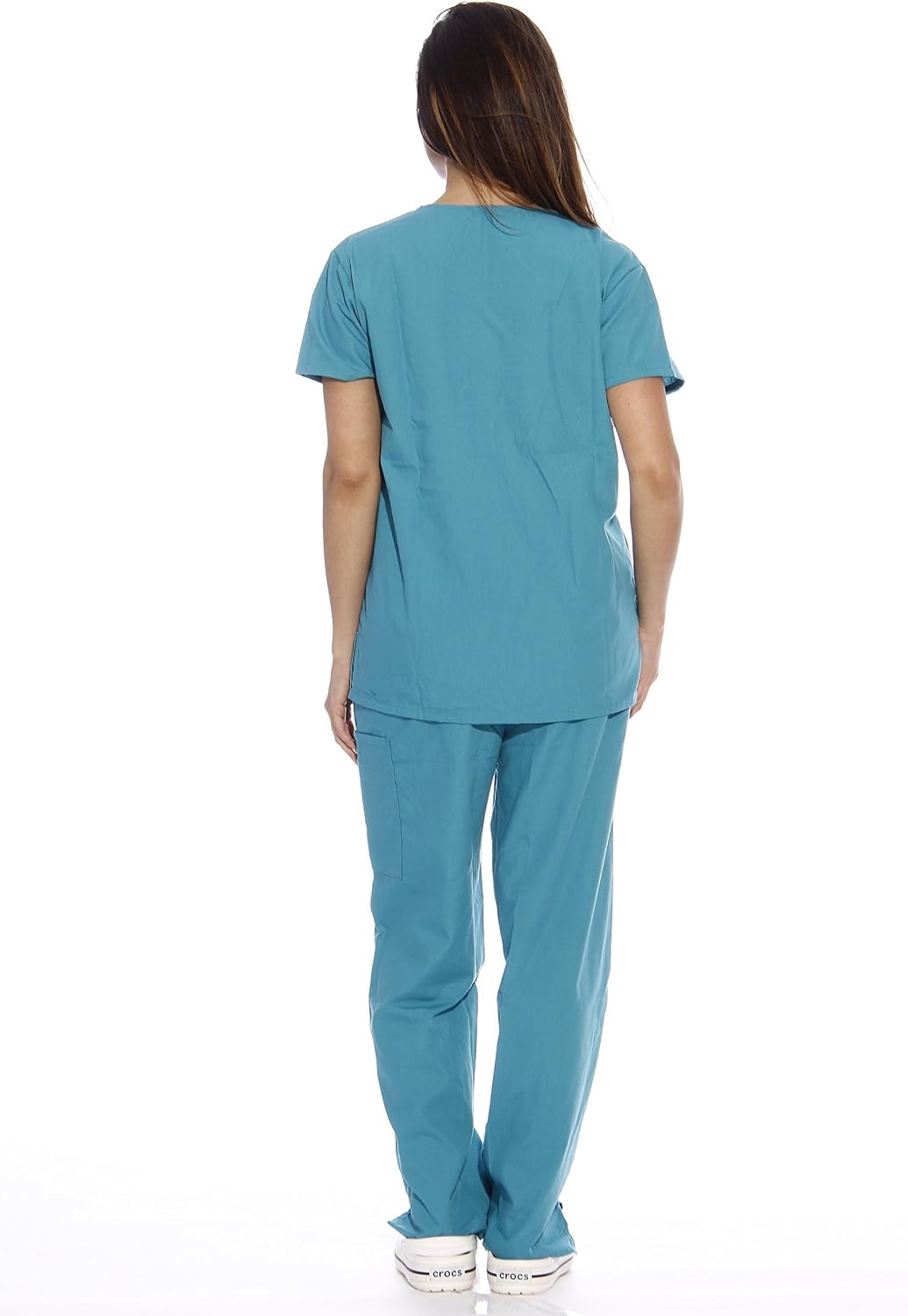 image:imageJust Love Womens Medical Scrubs Set 6Pocket VNeck Top amp Cargo Pants Cotton Blend Nursing UniformTeal