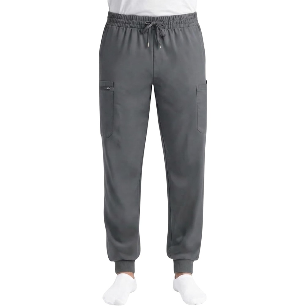 image:imageJust Love Mens Jogger Scrub Pants 6Pocket 4Way Stretch Slim Fit Medical Uniform Bottoms with DrawstringDark Grey Stretch Fabric