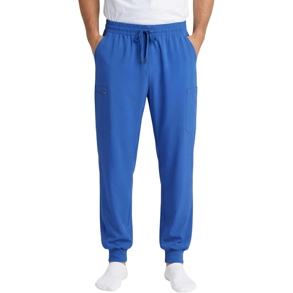 image:imageJust Love Mens Jogger Scrub Pants 6Pocket 4Way Stretch Slim Fit Medical Uniform Bottoms with DrawstringRoyal Stretch Fabric