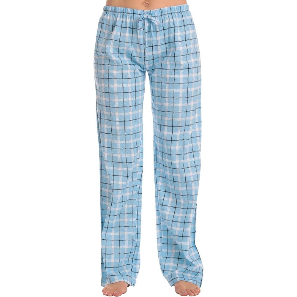 image:imageJust Love Womens Buffalo Plaid Pajama Pants 100 Cotton Jersey Knit Sleep and Lounge PJ BottomsPlaid Blue