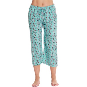 Just Love 100% Cotton Women Pajama Capri Pants Sleepwear(Blue – Cat Naps)
