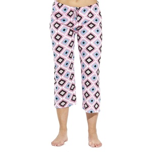 Just Love 100% Cotton Women Pajama Capri Pants Sleepwear(Navajo Diamond – Pink)