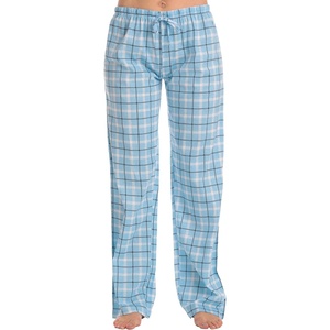 Just Love Women’s Buffalo Plaid Pajama Pants, 100% Cotton Jersey Knit Sleep and Lounge PJ Bottoms(Plaid – Blue)