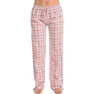 Just Love Women’s Buffalo Plaid Pajama Pants, 100% Cotton Jersey Knit Sleep and Lounge PJ Bottoms(Plaid – Pink Black White)