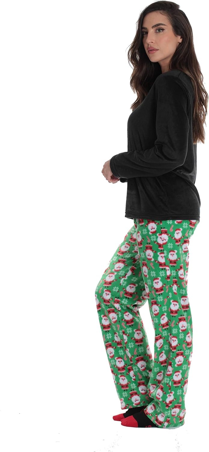 image:imageJust Love Pajama Pants Set Womens with SocksGreen Santa Baby