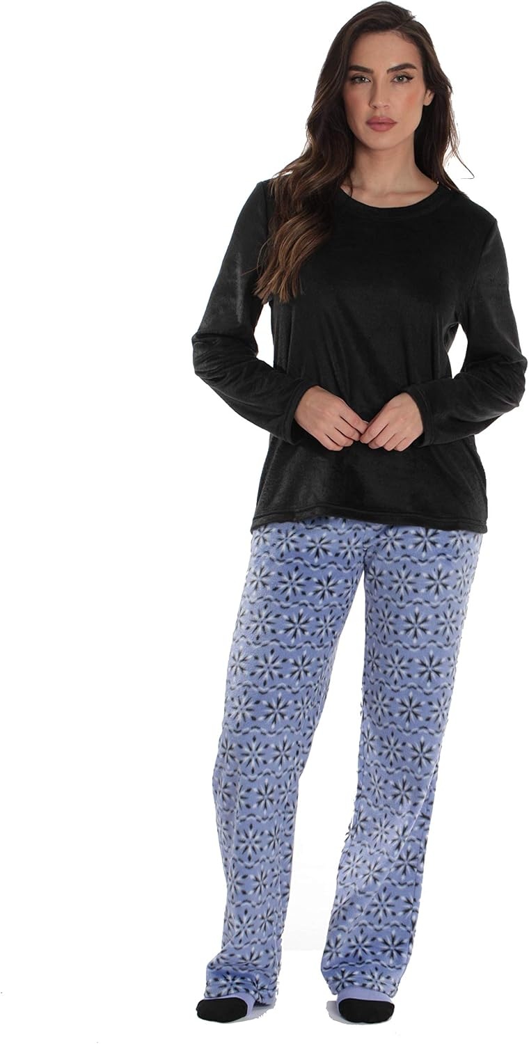 image:imageJust Love Pajama Pants Set Womens with SocksPurple Snowflake