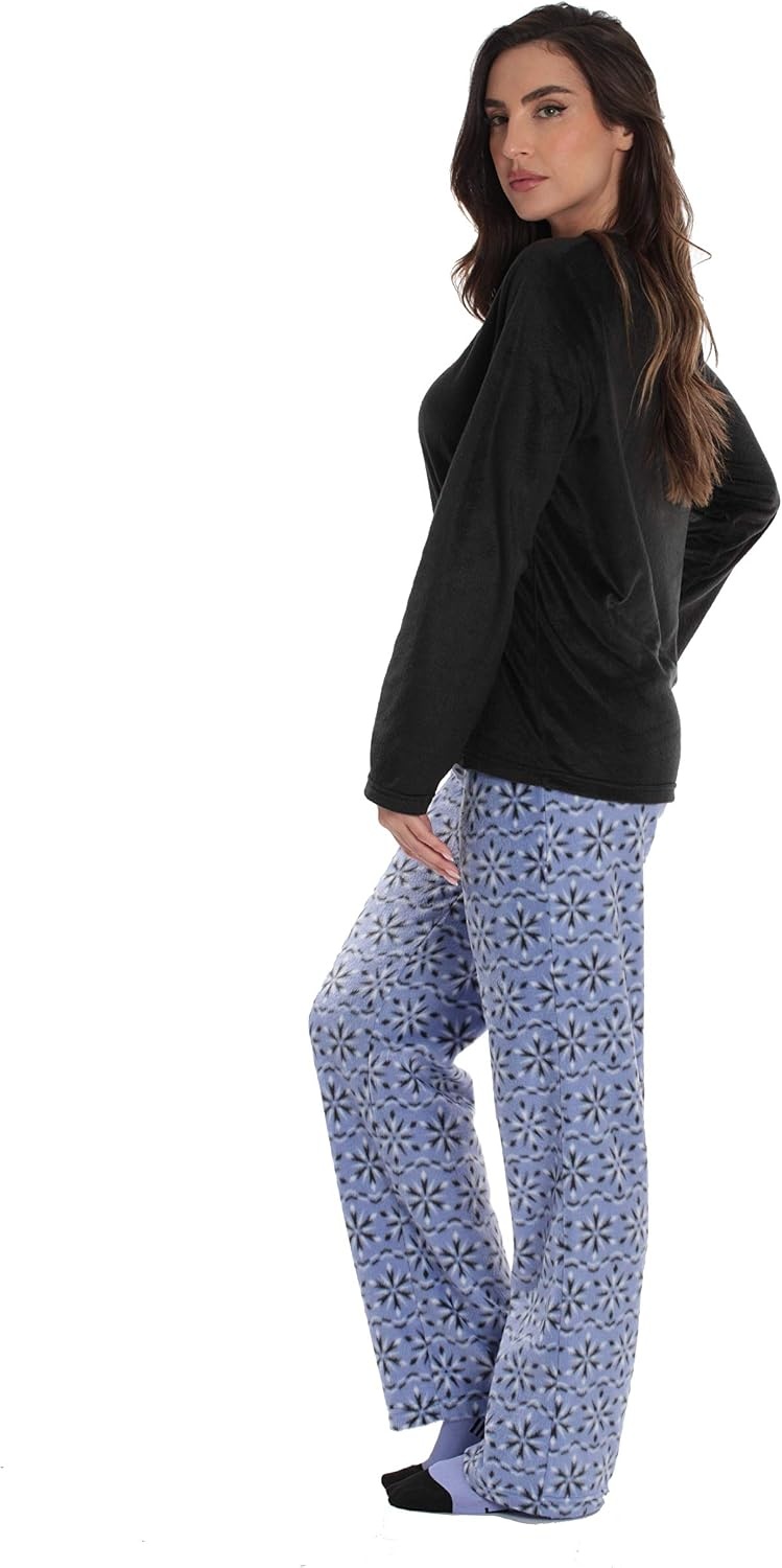 image:imageJust Love Pajama Pants Set Womens with SocksPurple Snowflake