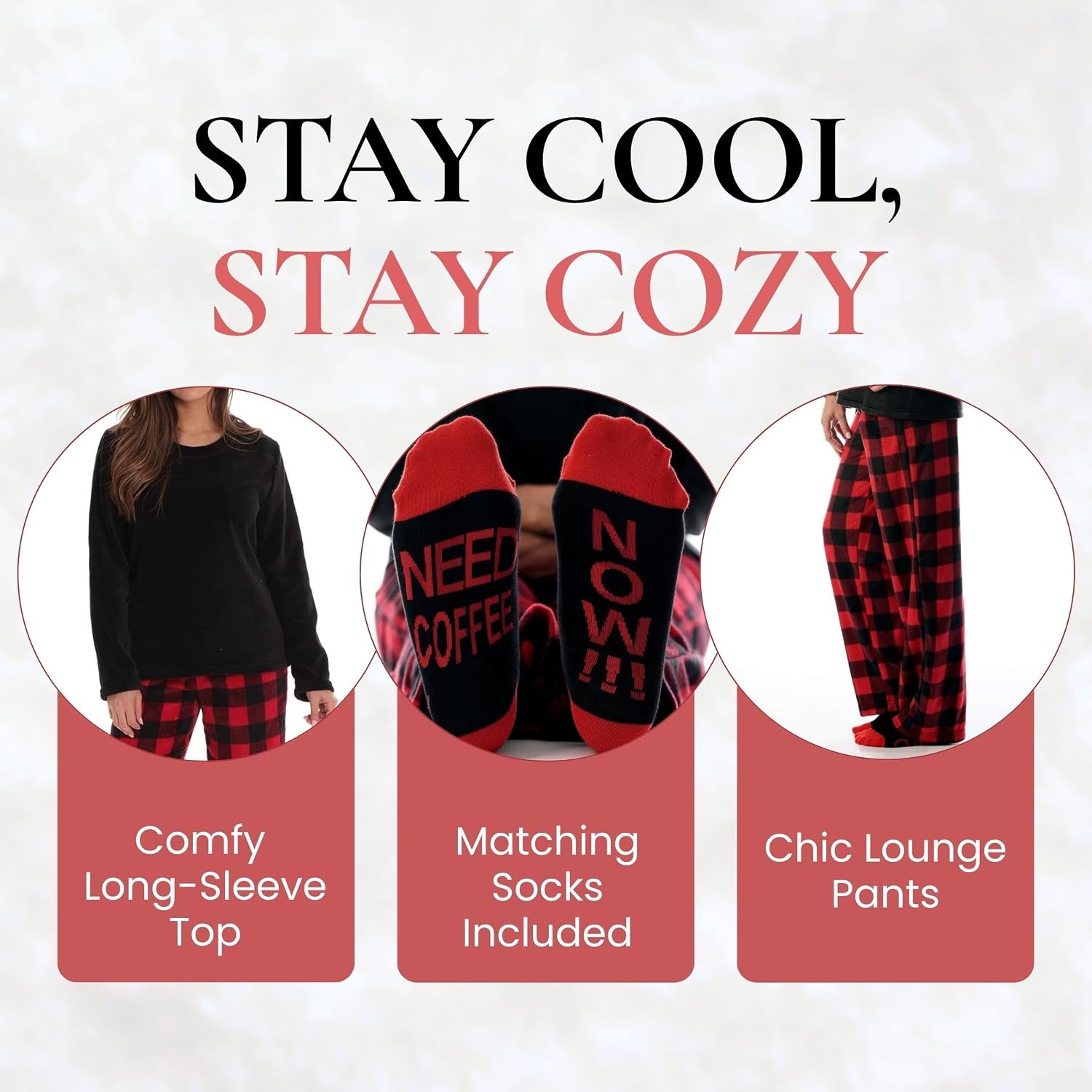 image:imageJust Love Pajama Pants Set Womens with SocksWintry Mix Fairisle