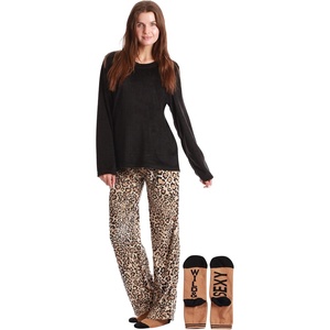 Just Love Pajama Pants Set Womens with Socks(Leopard Print)