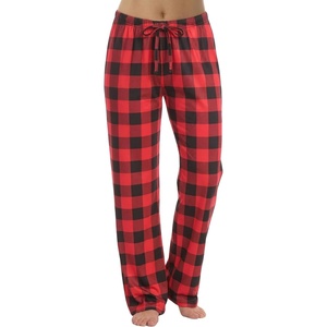 Just Love Women’s Pajama Pants, Soft Stretch Jersey PJ Bottoms with Two Pockets, Elastic Waist and Drawstring(Red Black – Buffalo Plaid)