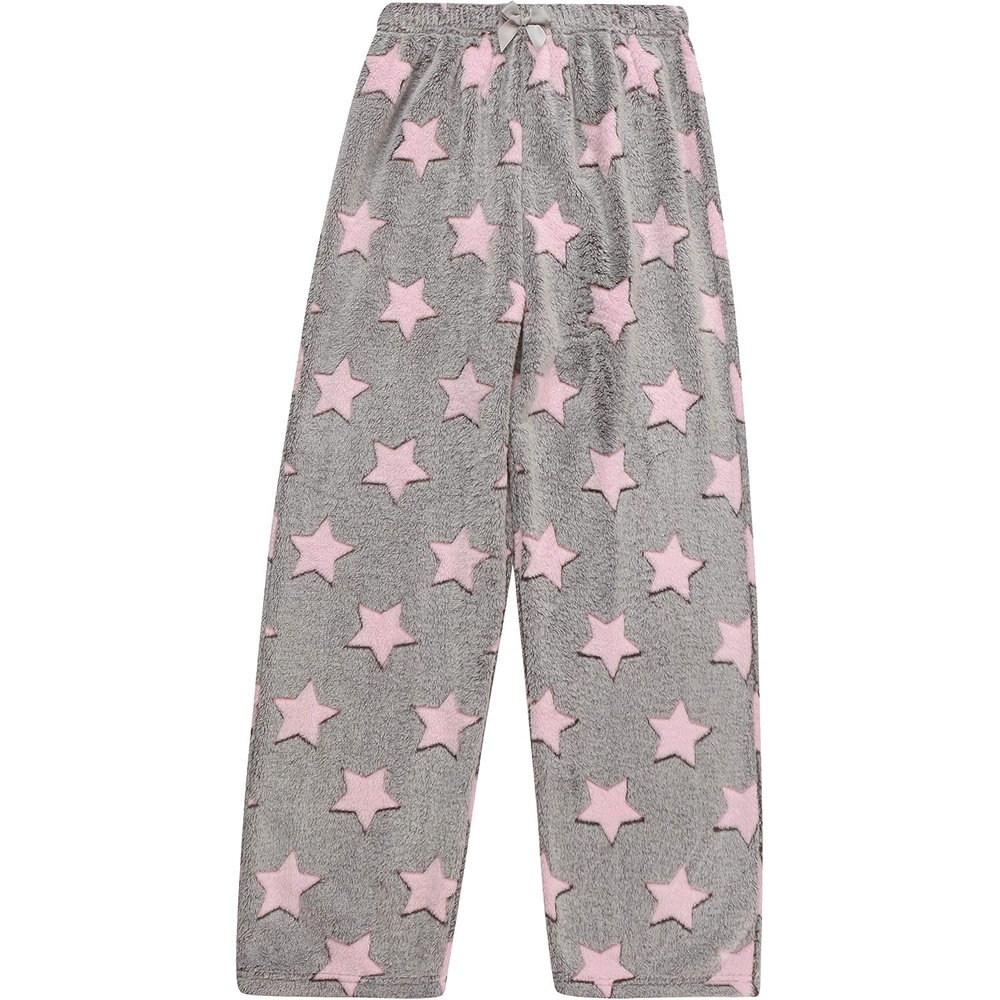 image:imageJust Love Plush Pajama Pants for Girls Fleece PJsEmbossed Star Grey