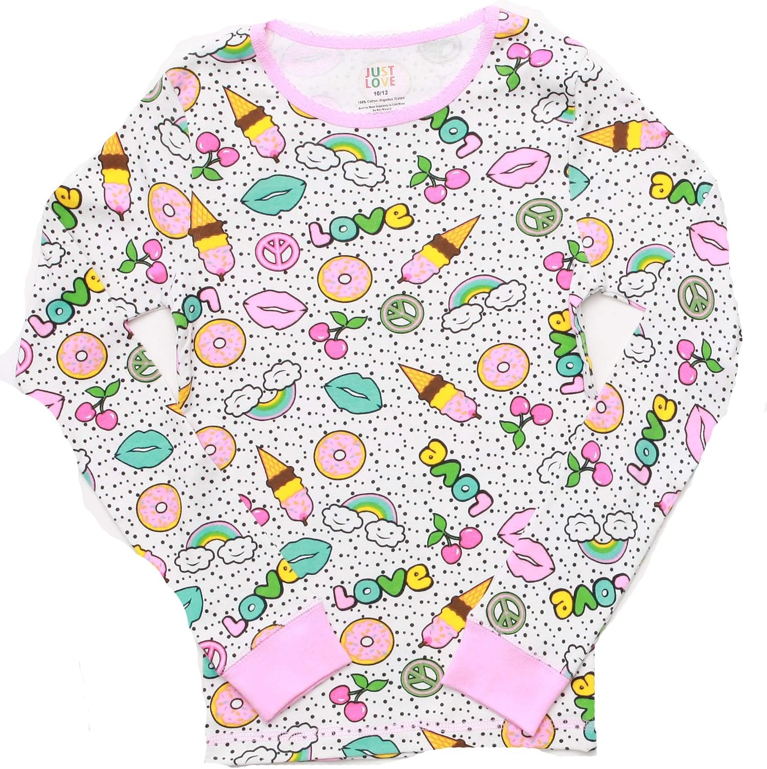 image:imageJust Love Pajamas for GirlsWhite Peace Print