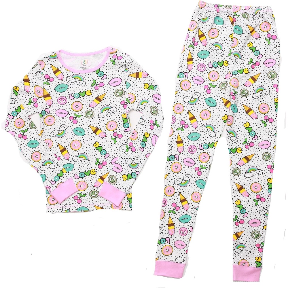 image:imageJust Love Pajamas for GirlsWhite Peace Print