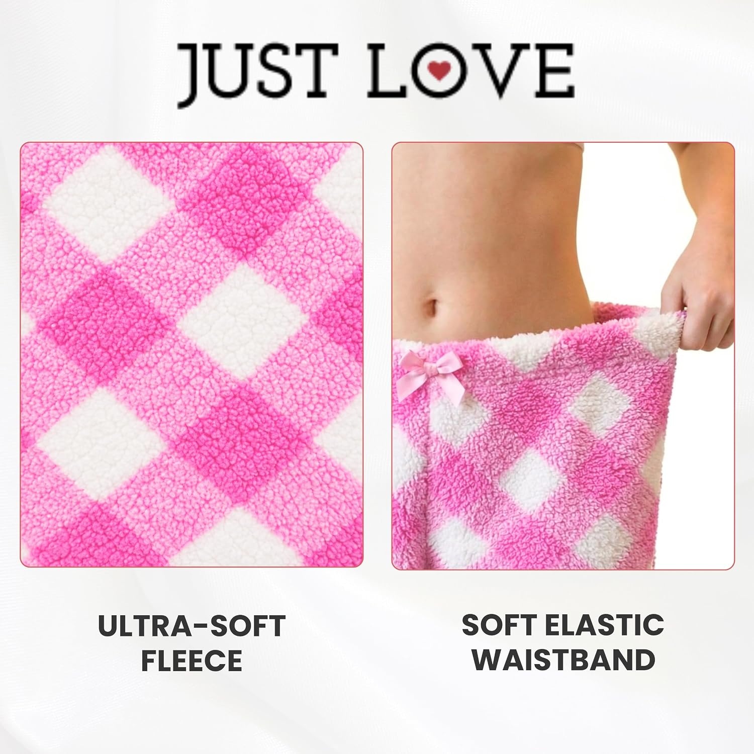 image:imageJust Love Girls Plush Fleece Pajama Pants Buffalo Plaid PJsBuffalo Plaid Diagonal Fuchsia