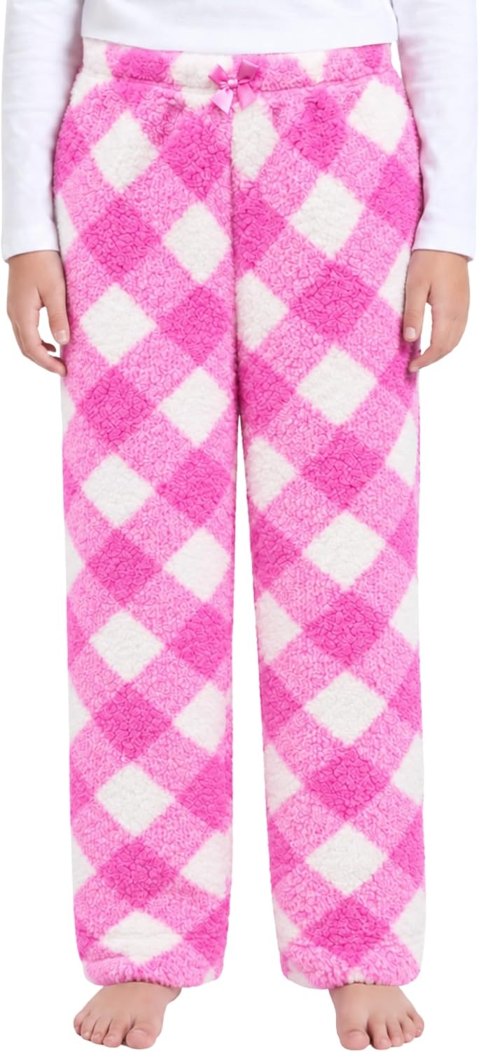 image:imageJust Love Girls Plush Fleece Pajama Pants Buffalo Plaid PJsBuffalo Plaid Diagonal Fuchsia