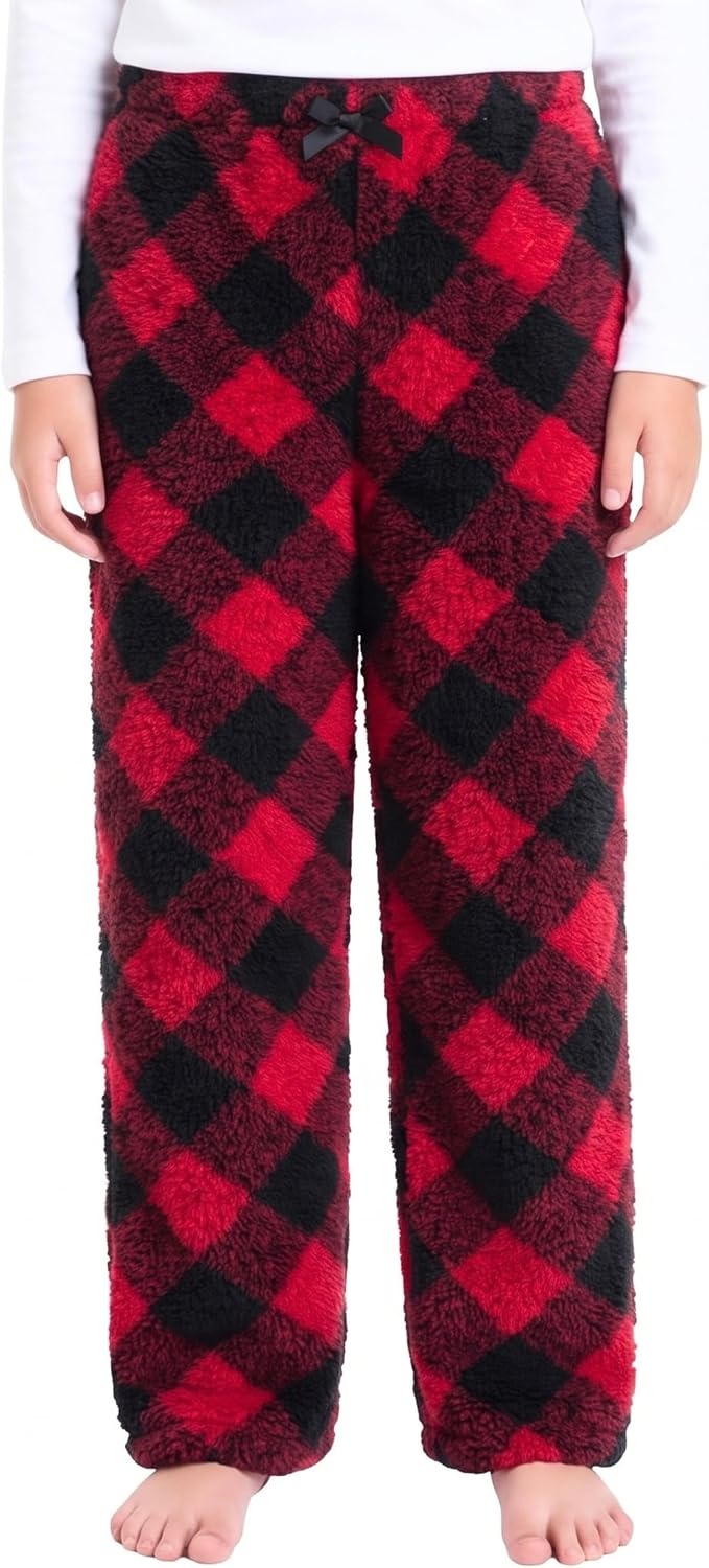 image:imageJust Love Girls Plush Fleece Pajama Pants Buffalo Plaid PJsBuffalo Plaid Red Black