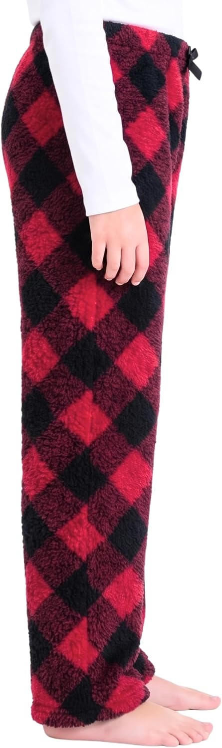 image:imageJust Love Girls Plush Fleece Pajama Pants Buffalo Plaid PJsBuffalo Plaid Red Black