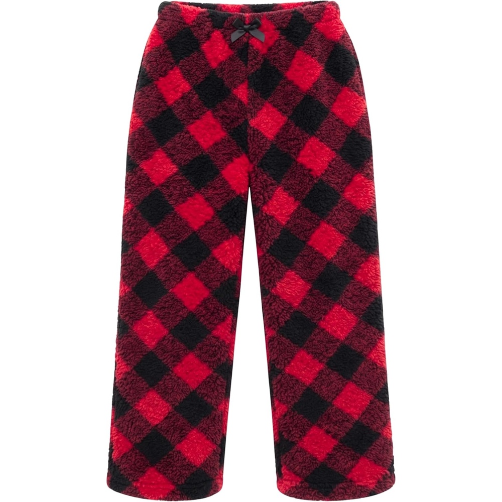 image:imageJust Love Girls Plush Fleece Pajama Pants Buffalo Plaid PJsBuffalo Plaid Red Black